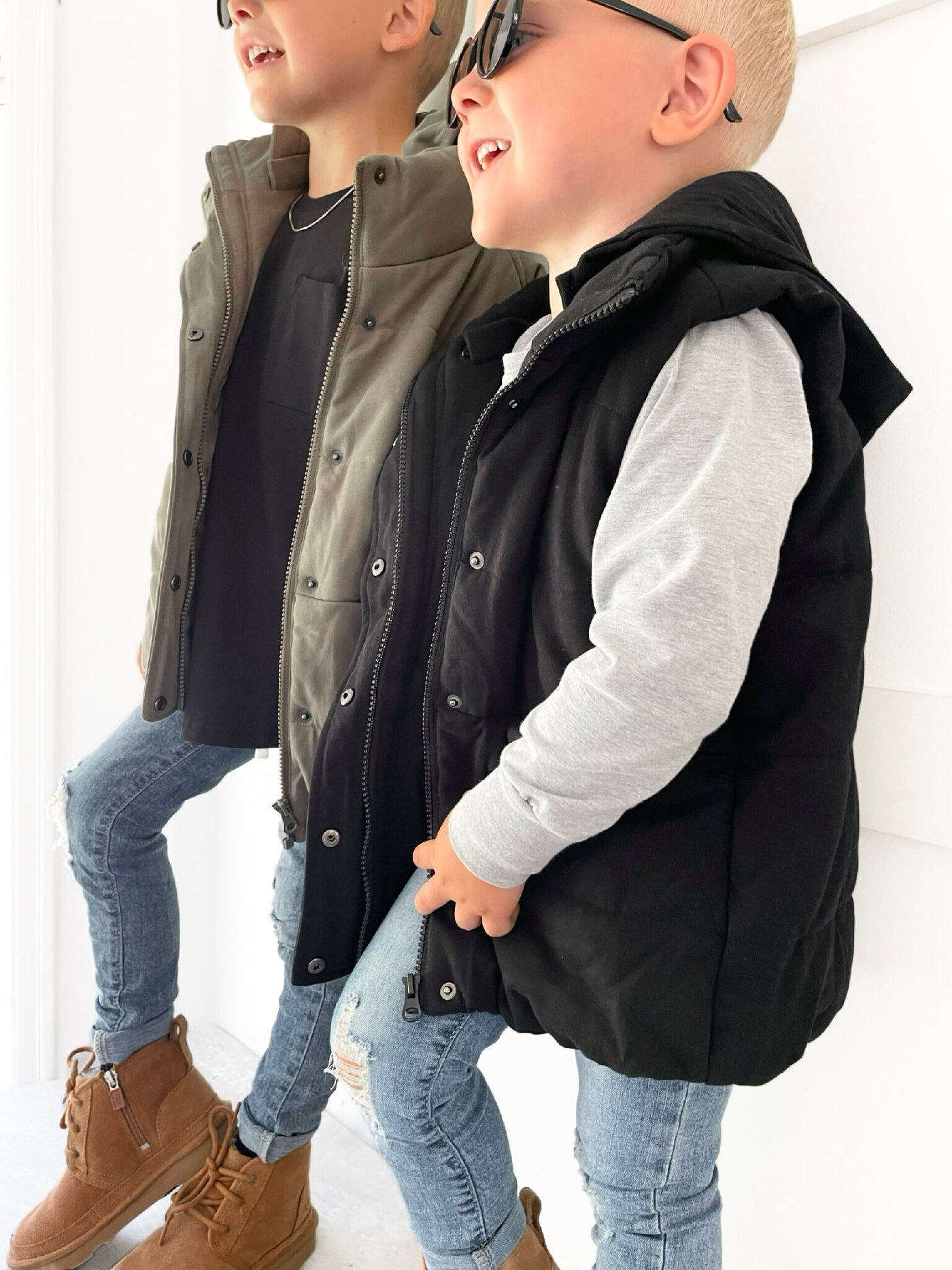 Little Bipsy Hooded Puffer Vest: Black