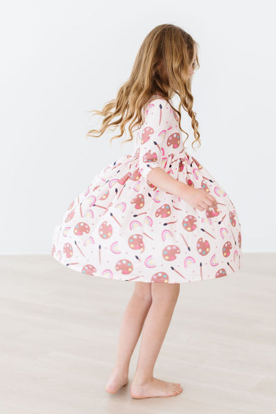 Mila & Rose:  Art Class 3/4 Sleeve Pocket Twirl Dress