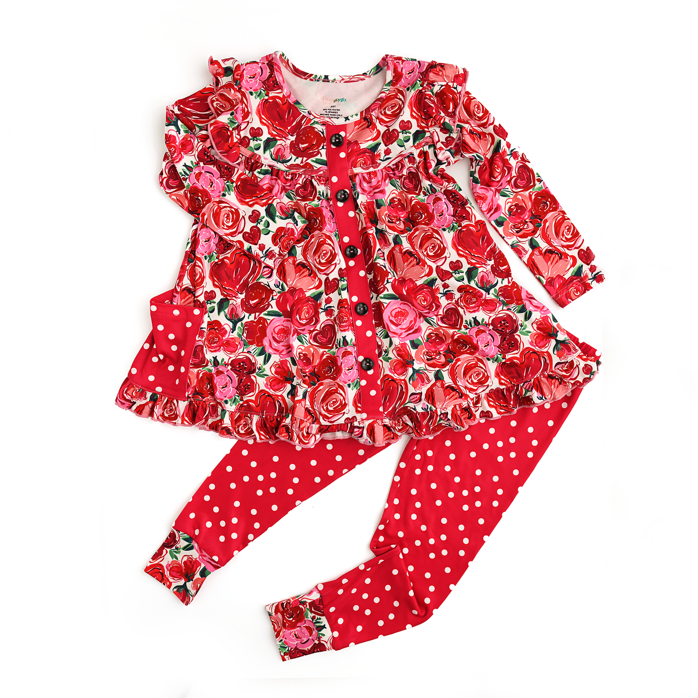 Gigi and Max - Rose Peplum Set Valentines Day