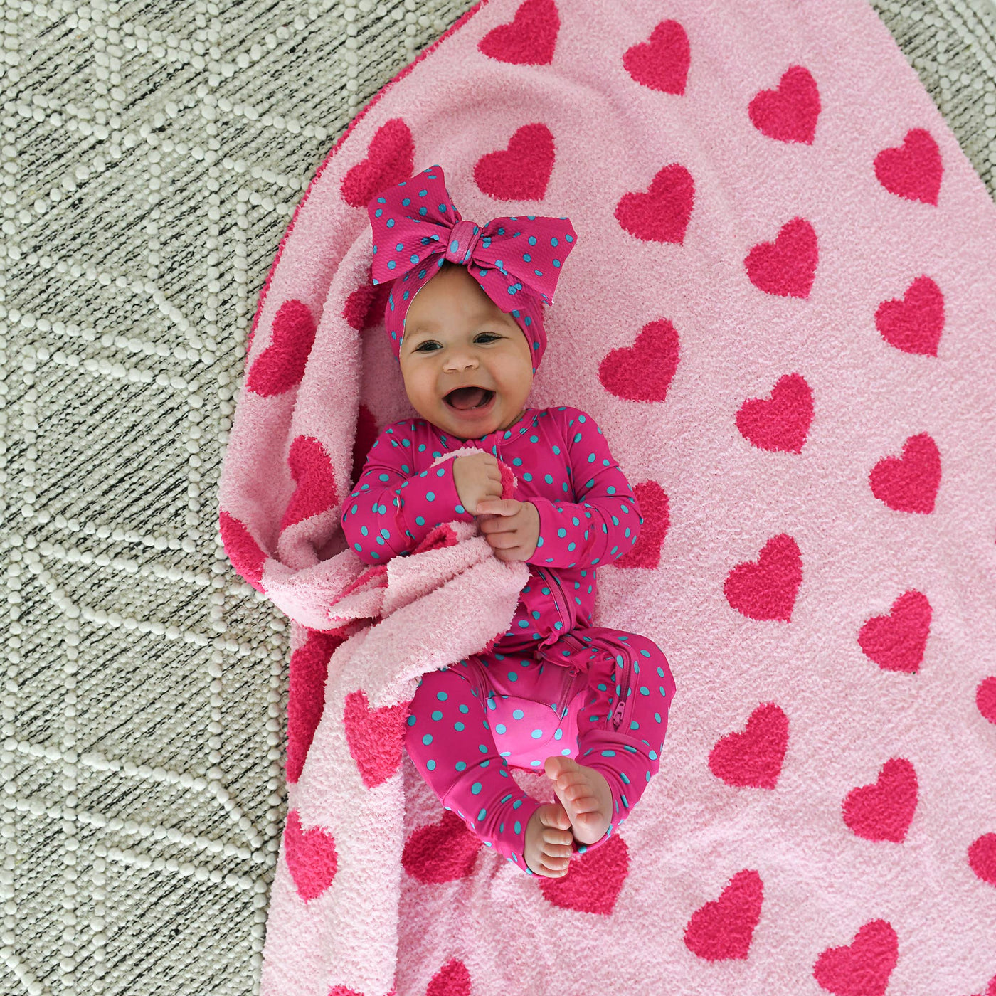 Gigi and Max - Pink Heart Plush Blanket