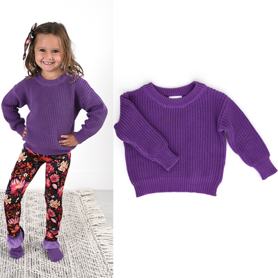 Gigi and Max Sweater: Solid Purple