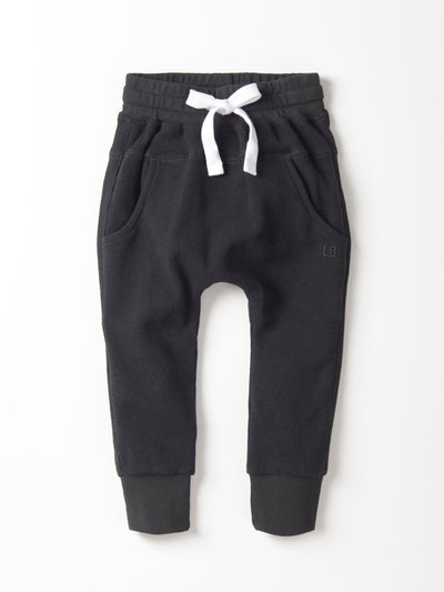 Little Bipsy Waffle Jogger: Black