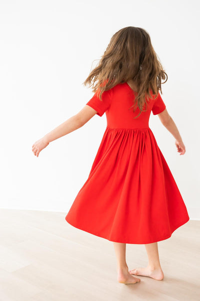 Mila & Rose:  Red S/S Pocket Twirl Dress