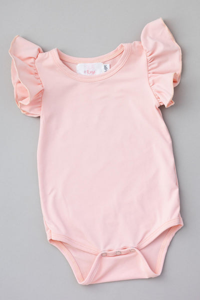 Mila & Rose:  Peach S/S Flutter Bodysuit