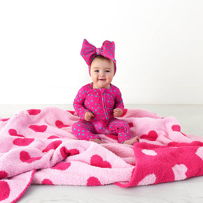 Gigi and Max - Pink Heart Plush Blanket