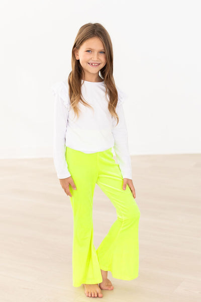 Mila & Rose:  Neon Yellow Velvet Bells