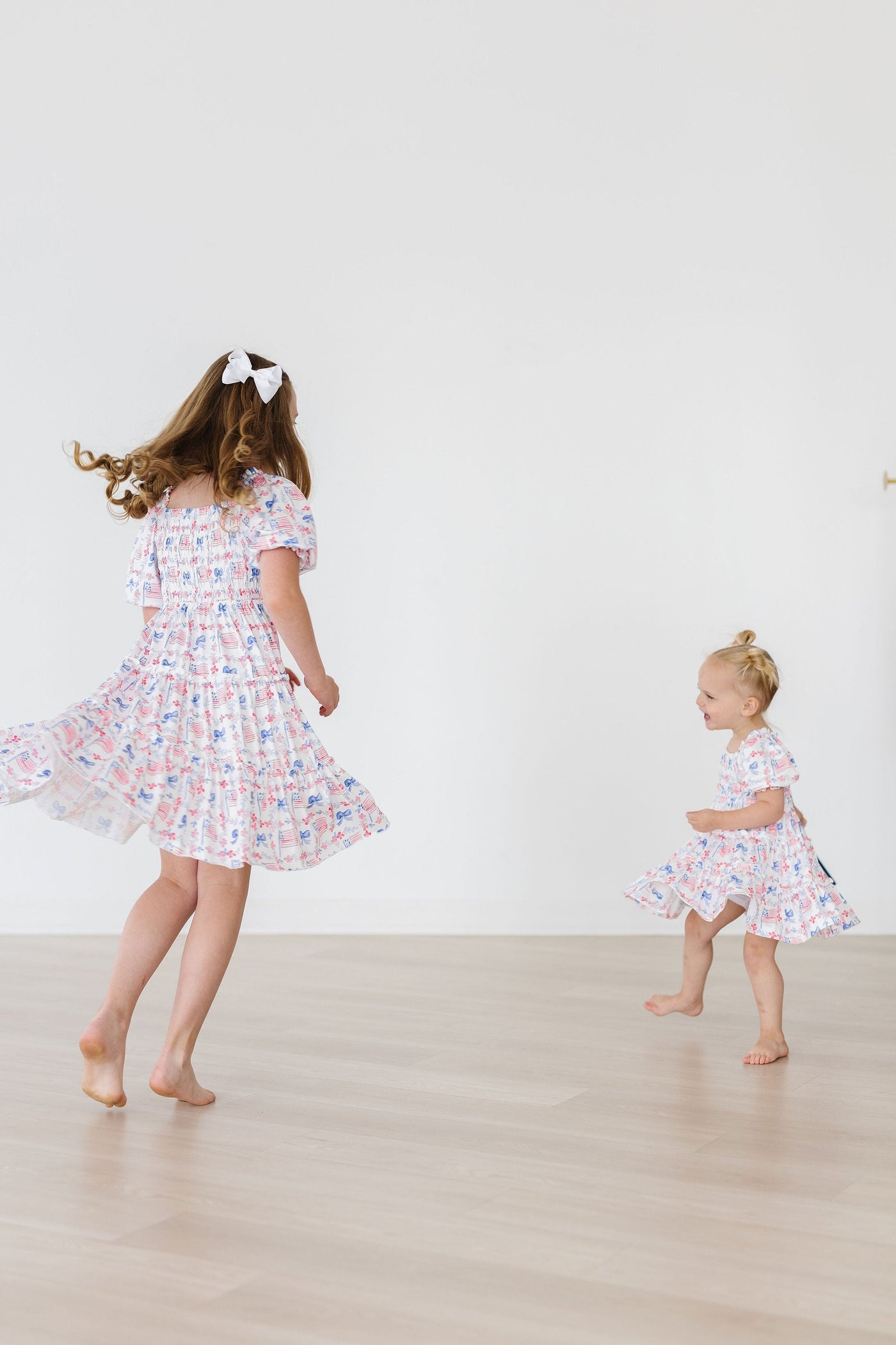 Mila & Rose:  Vintage Flags Smocked Ruffle Dress