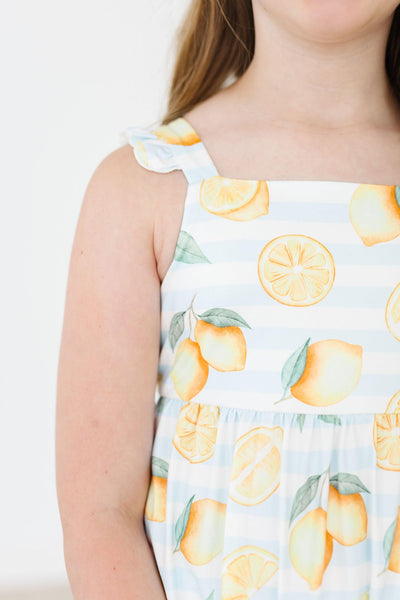 Mila & Rose:  Lovely Lemons Ruffle Maxi Dress