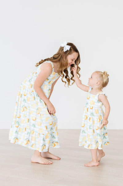 Mila & Rose:  Lovely Lemons Ruffle Maxi Dress