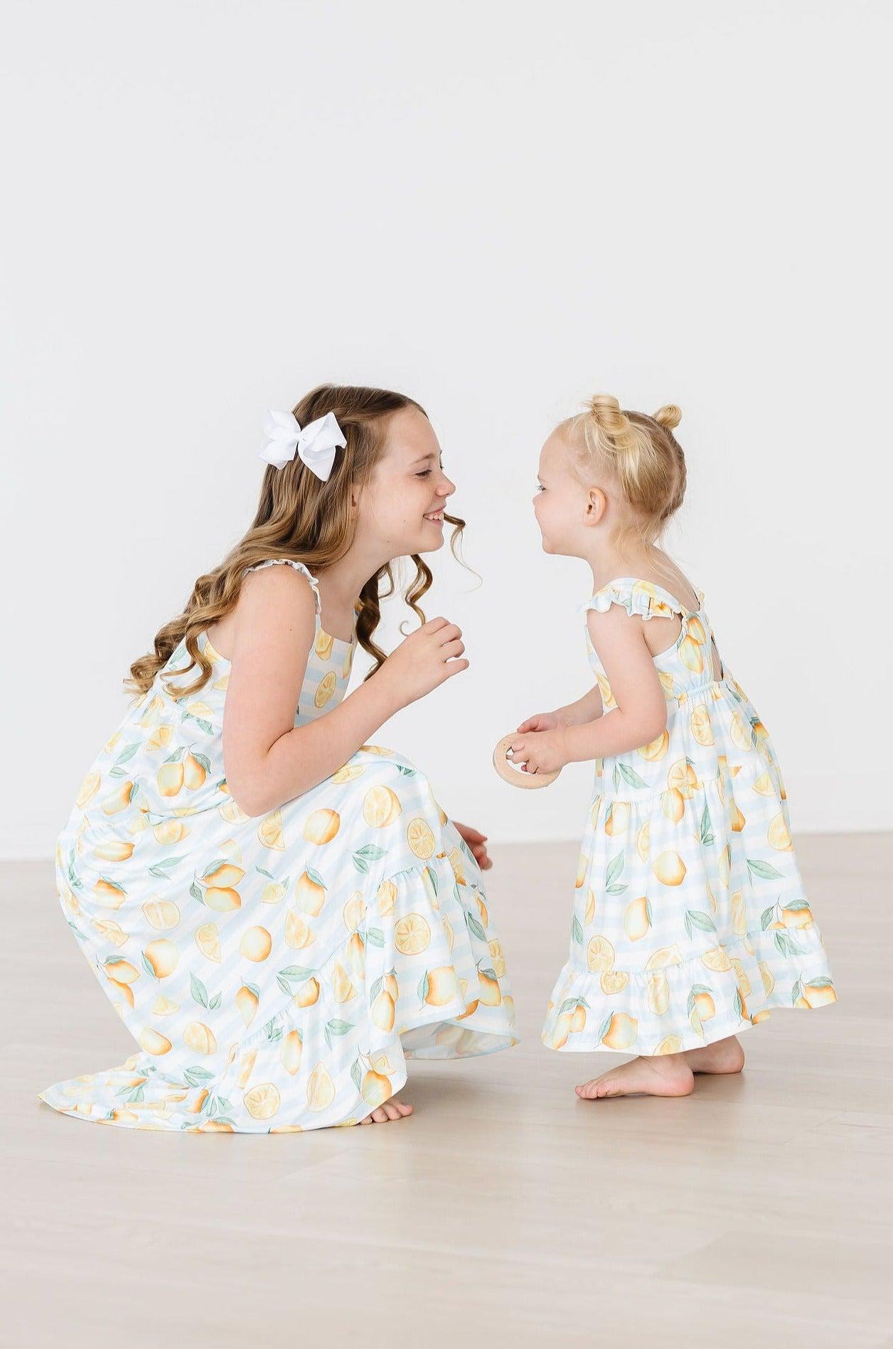 Mila & Rose:  Lovely Lemons Ruffle Maxi Dress