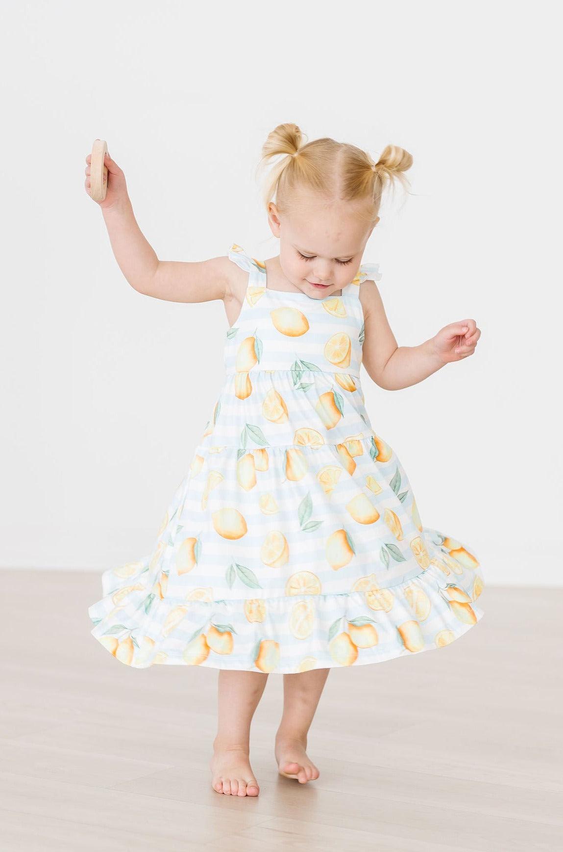 Mila & Rose:  Lovely Lemons Ruffle Maxi Dress