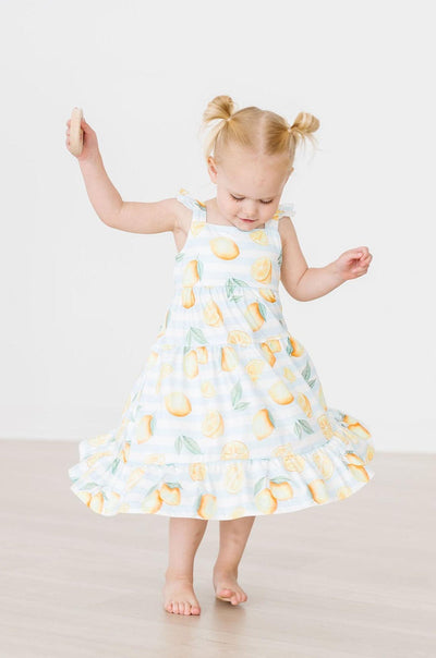 Mila & Rose:  Lovely Lemons Ruffle Maxi Dress