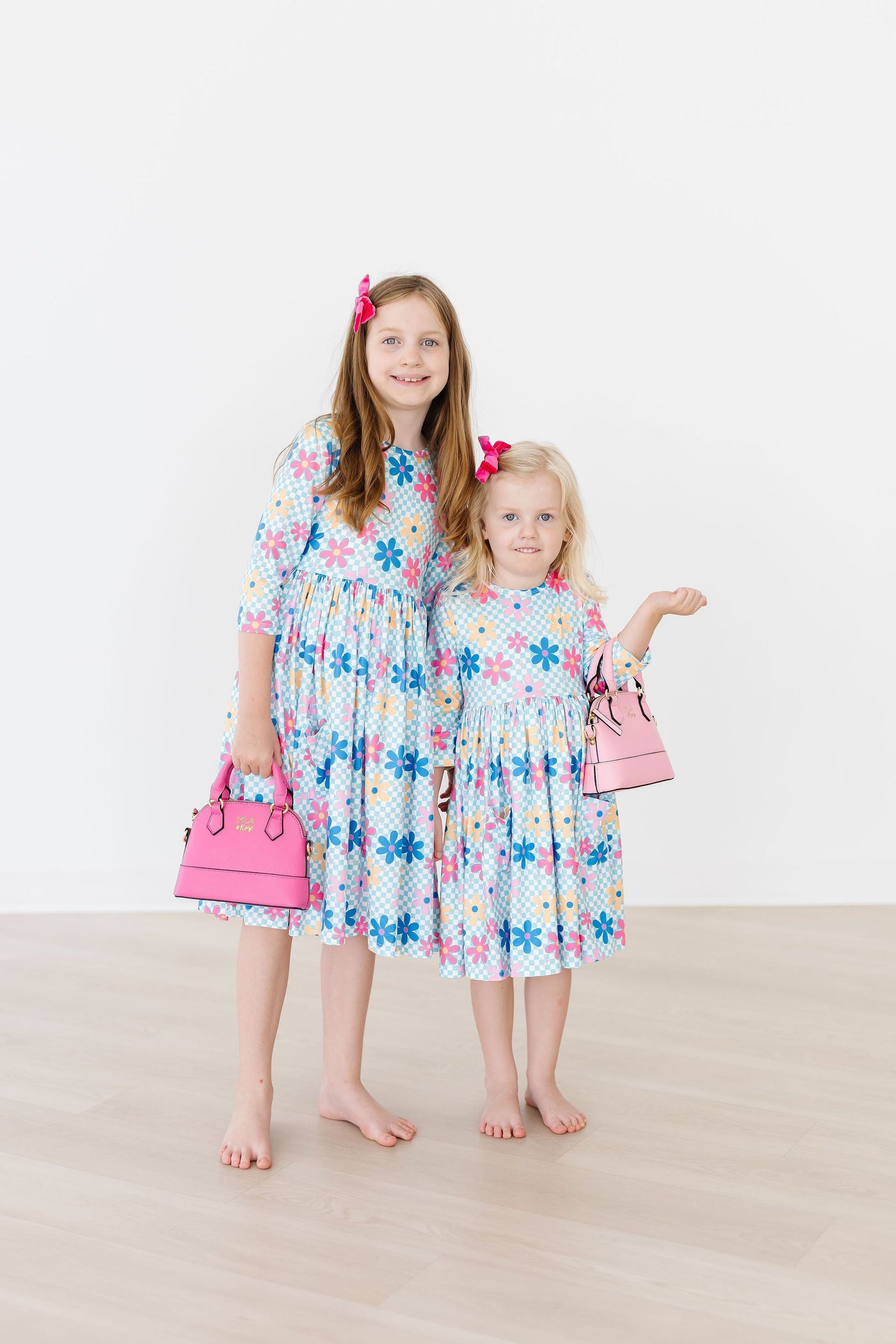 Mila & Rose:  Crazy Daisy 3/4 Sleeve Pocket Twirl Dress