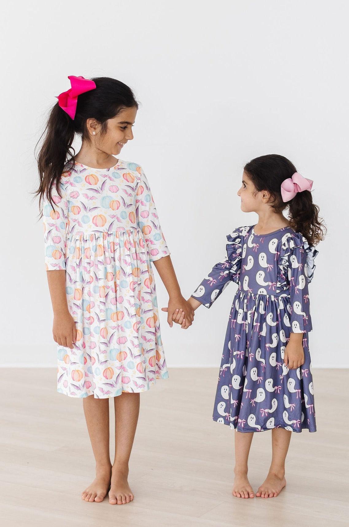 Mila & Rose:  Spooky Sweetheart 3/4 Sleeve Pocket Twirl Dress