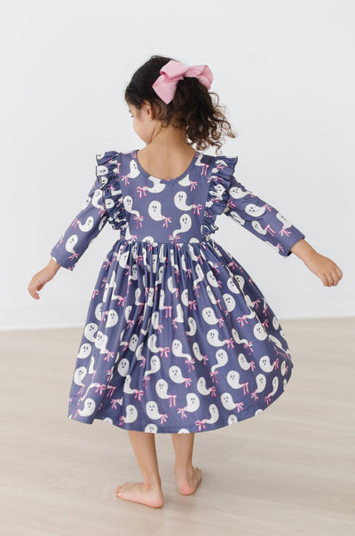 Mila & Rose:  Tied with a Boo 3/4 Ruffle Twirl Dress