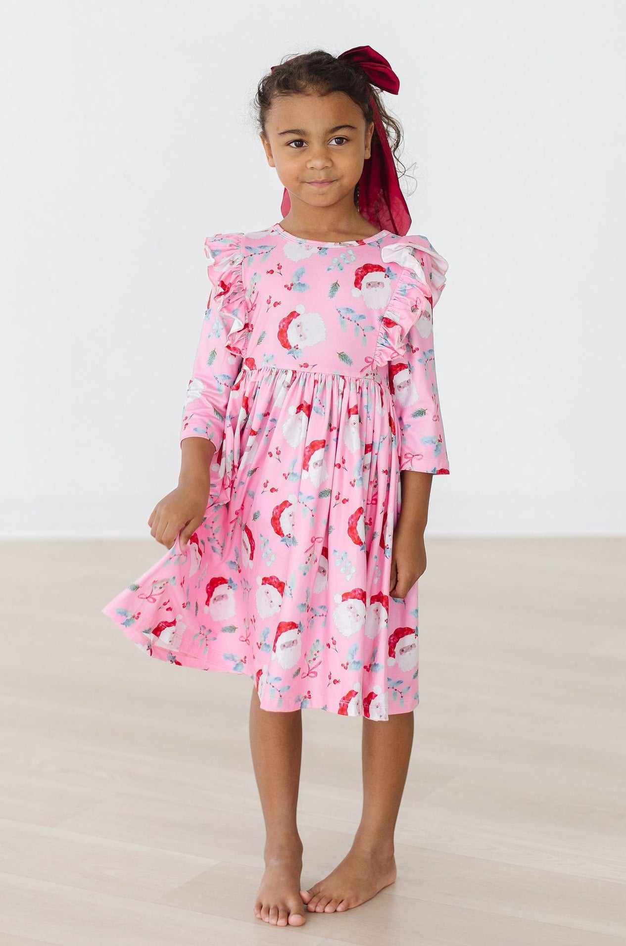 Mila & Rose:  Jolly Old Saint Nick Ruffle Twirl Dress