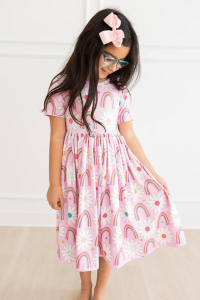 Mila & Rose:  Rainbow Daisies S/S Twirl Dress