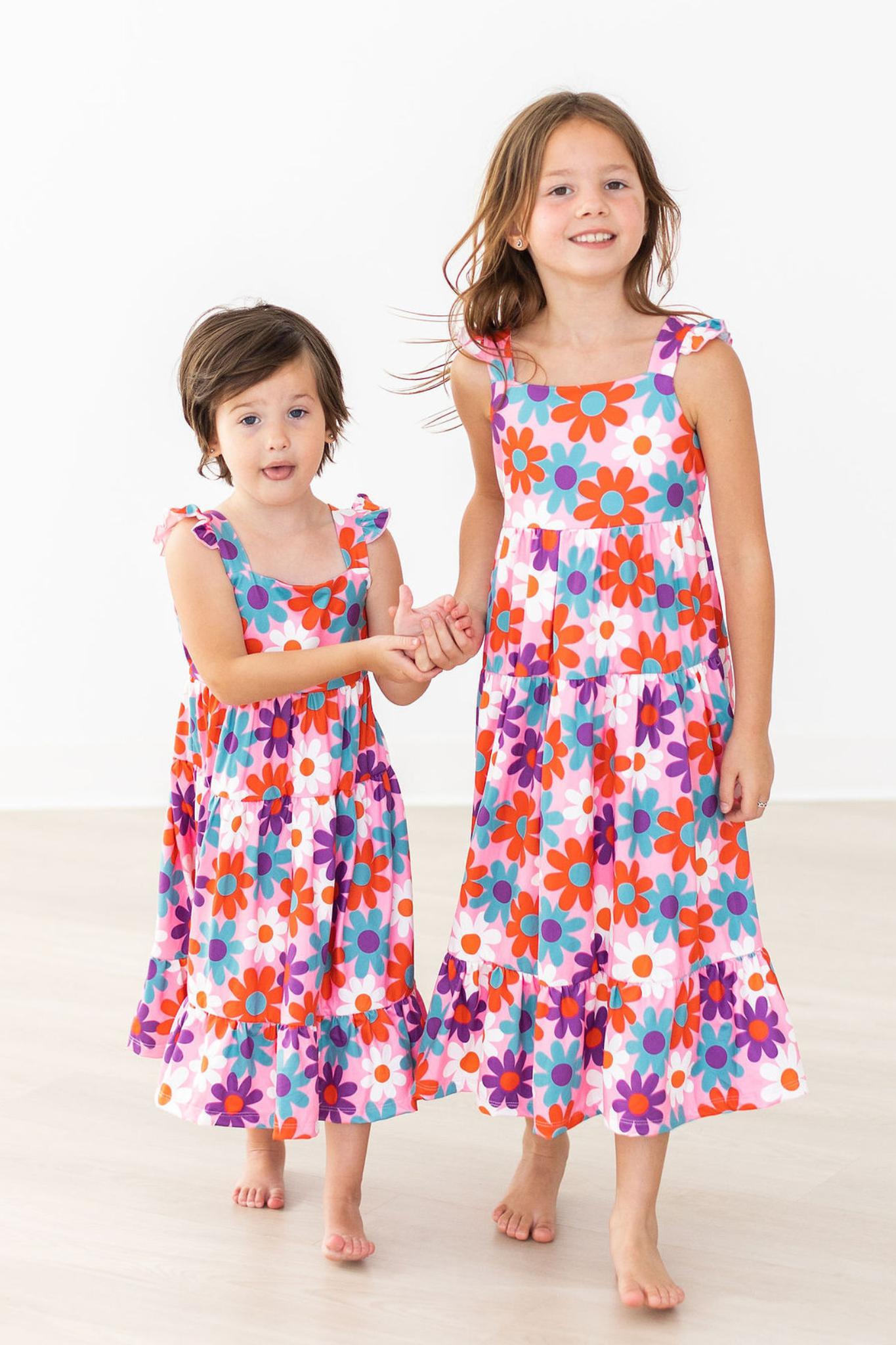 Mila & Rose:  Retro Daydream Ruffle Maxi Dress