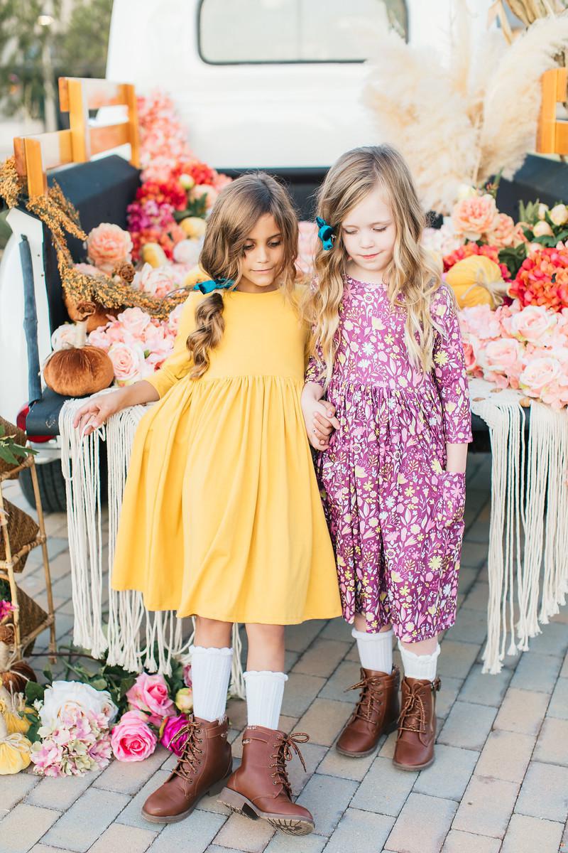 Mila & Rose:  Mustard Pocket Twirl Dress