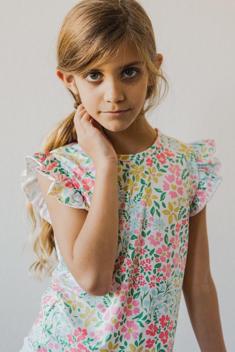 Mila & Rose:  Daffodils S/S Ruffle Tee