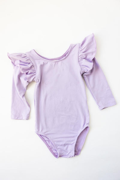 Mila & Rose:  Lavender L/S Flutter Sleeve Leotard