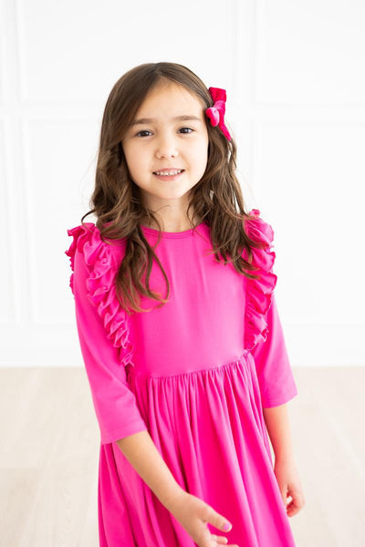 Mila & Rose:  Hot Pink Ruffle Twirl Dress