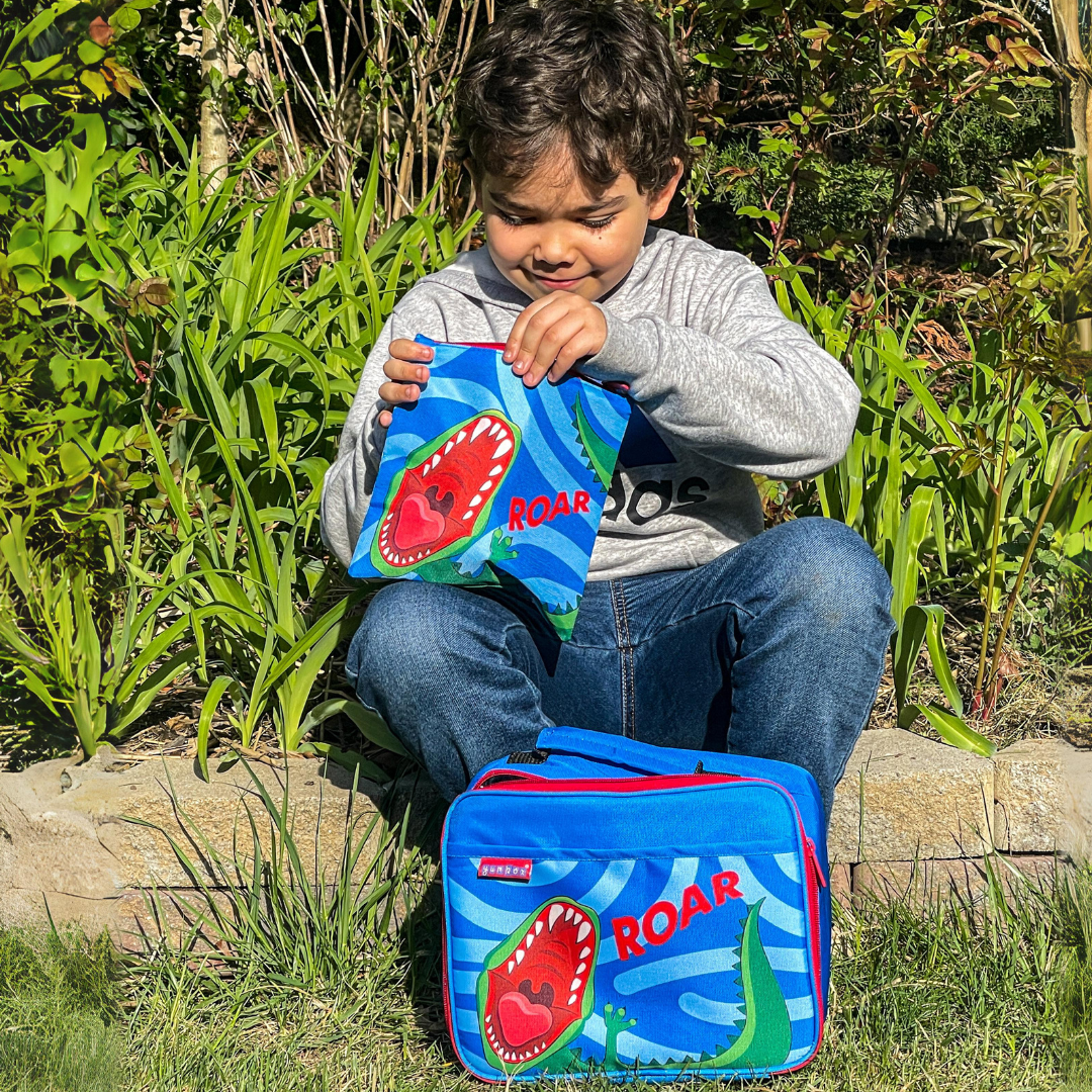 Yumbox Classic Lunch Bag & Sandwich Bag Set: Dinosaur ROAR!