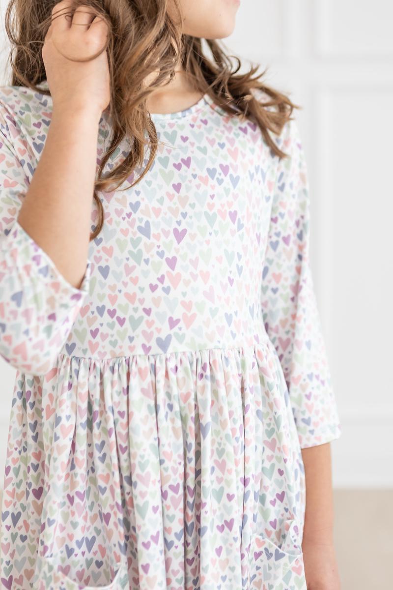 Mila & Rose:  One in a Million 3/4 Sleeve Pocket Twirl Dress