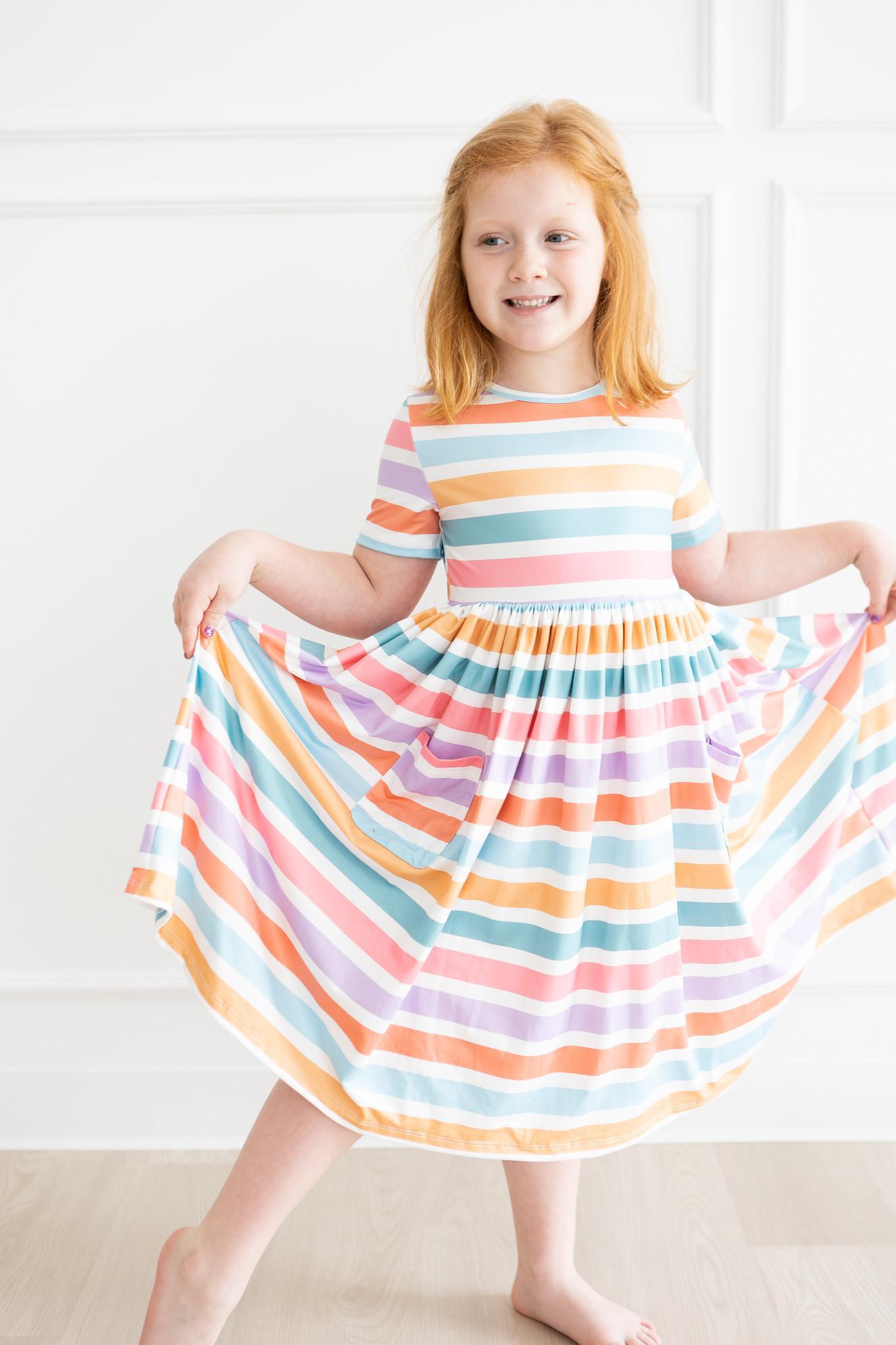 Mila & Rose:  Spring Stripes S/S Pocket Twirl Dress