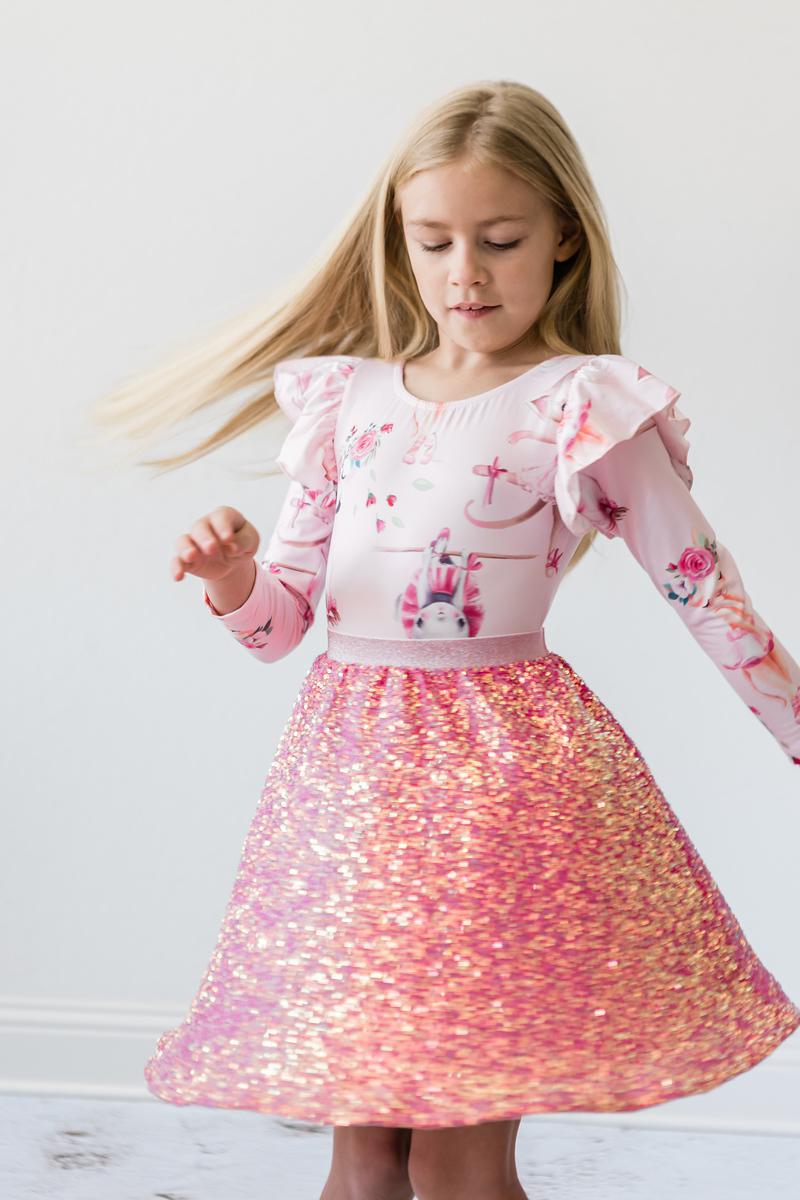 Mila & Rose:  SALE Hot Pink Sequin Twirl Skirt