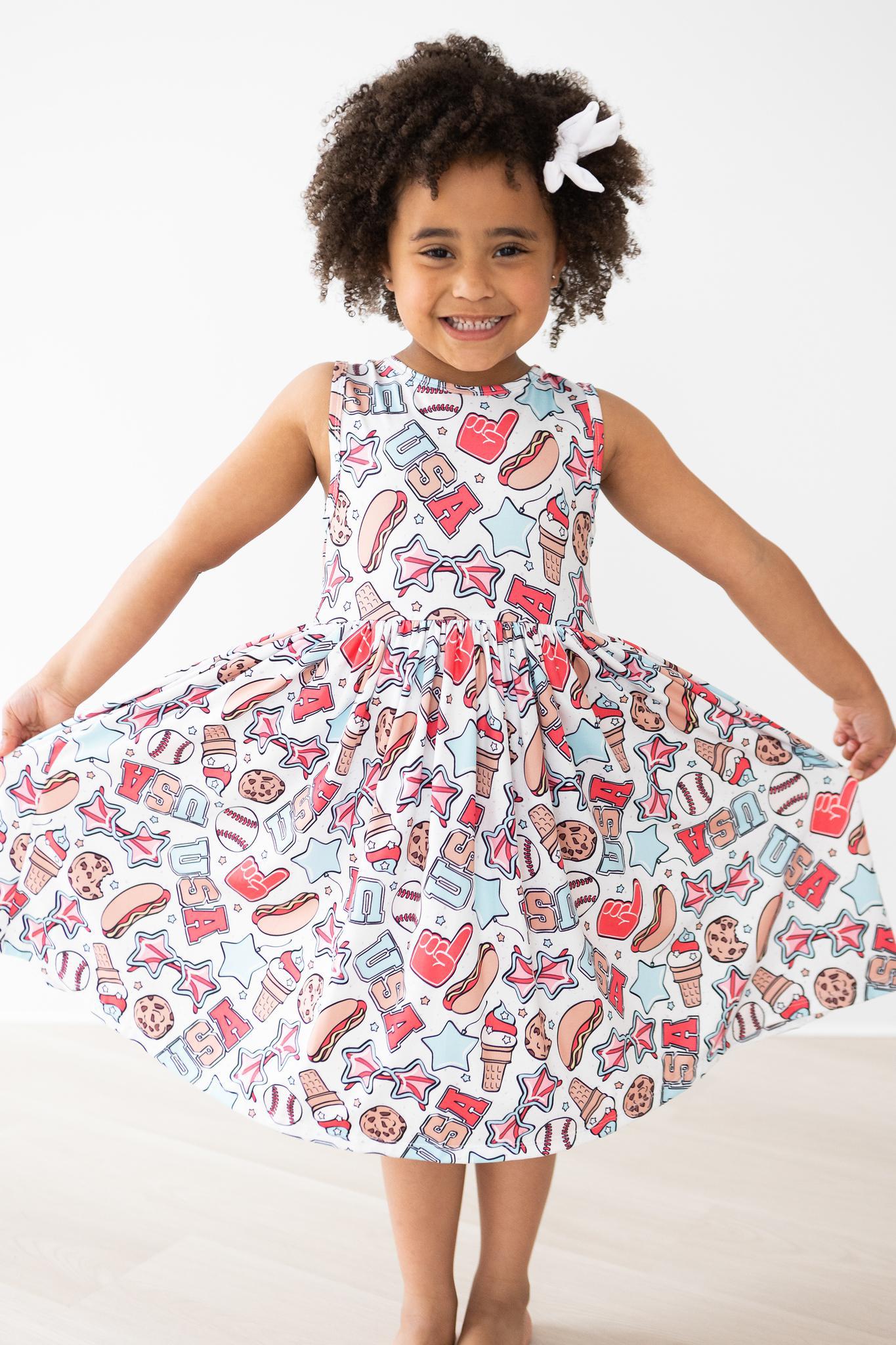 Mila & Rose:  Red, White & BBQ Tank Twirl Dress