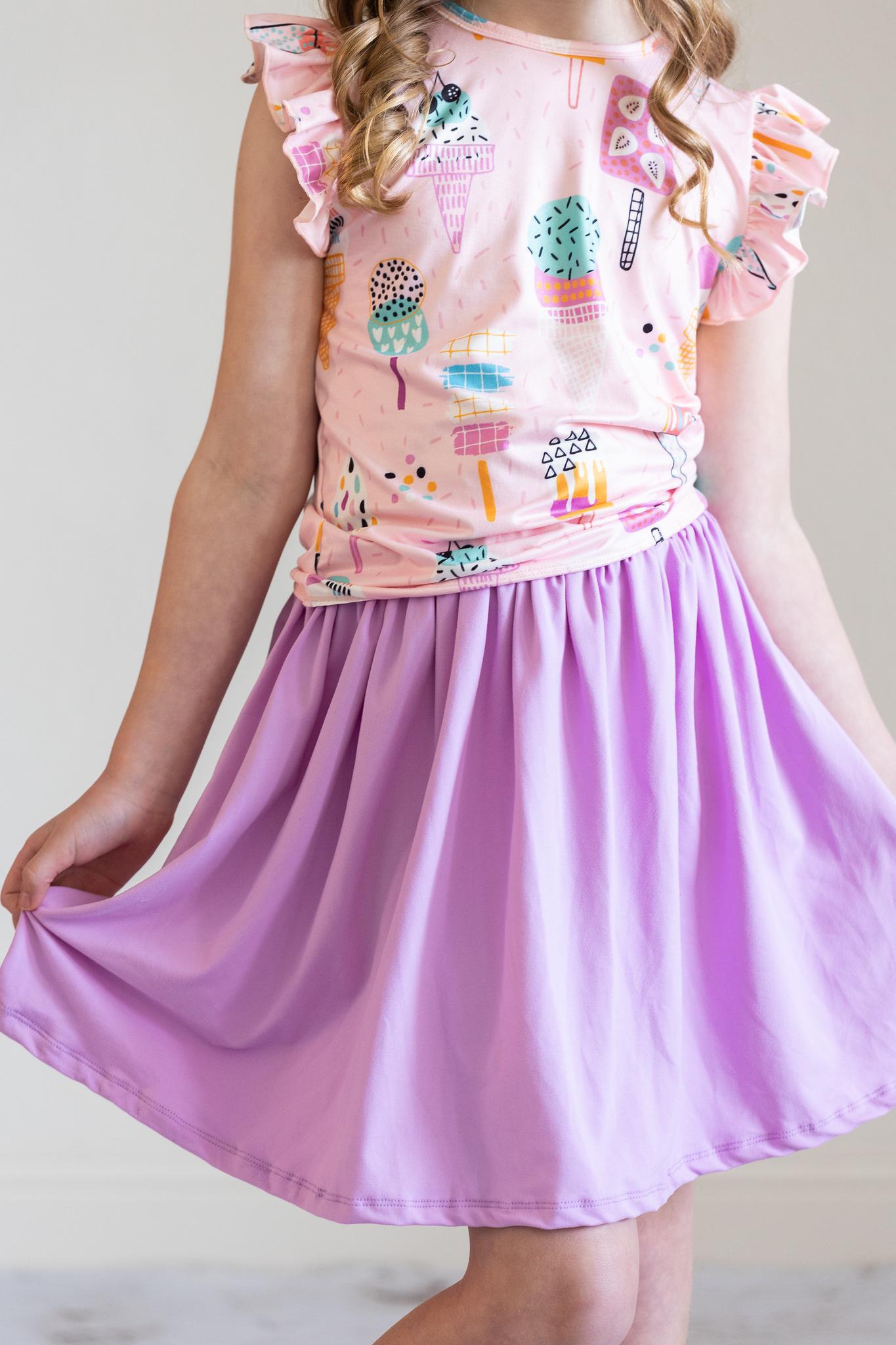 Mila & Rose:  SALE Bright Lilac Twirl Skirt