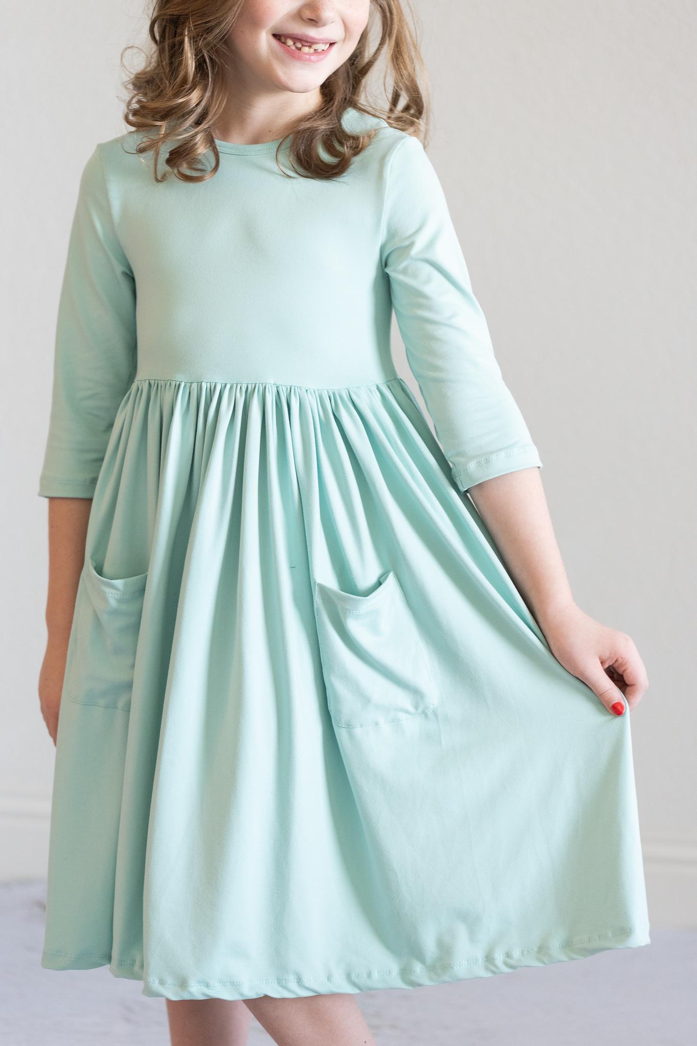 Mila & Rose:  Sage 3/4 Pocket Twirl Dress