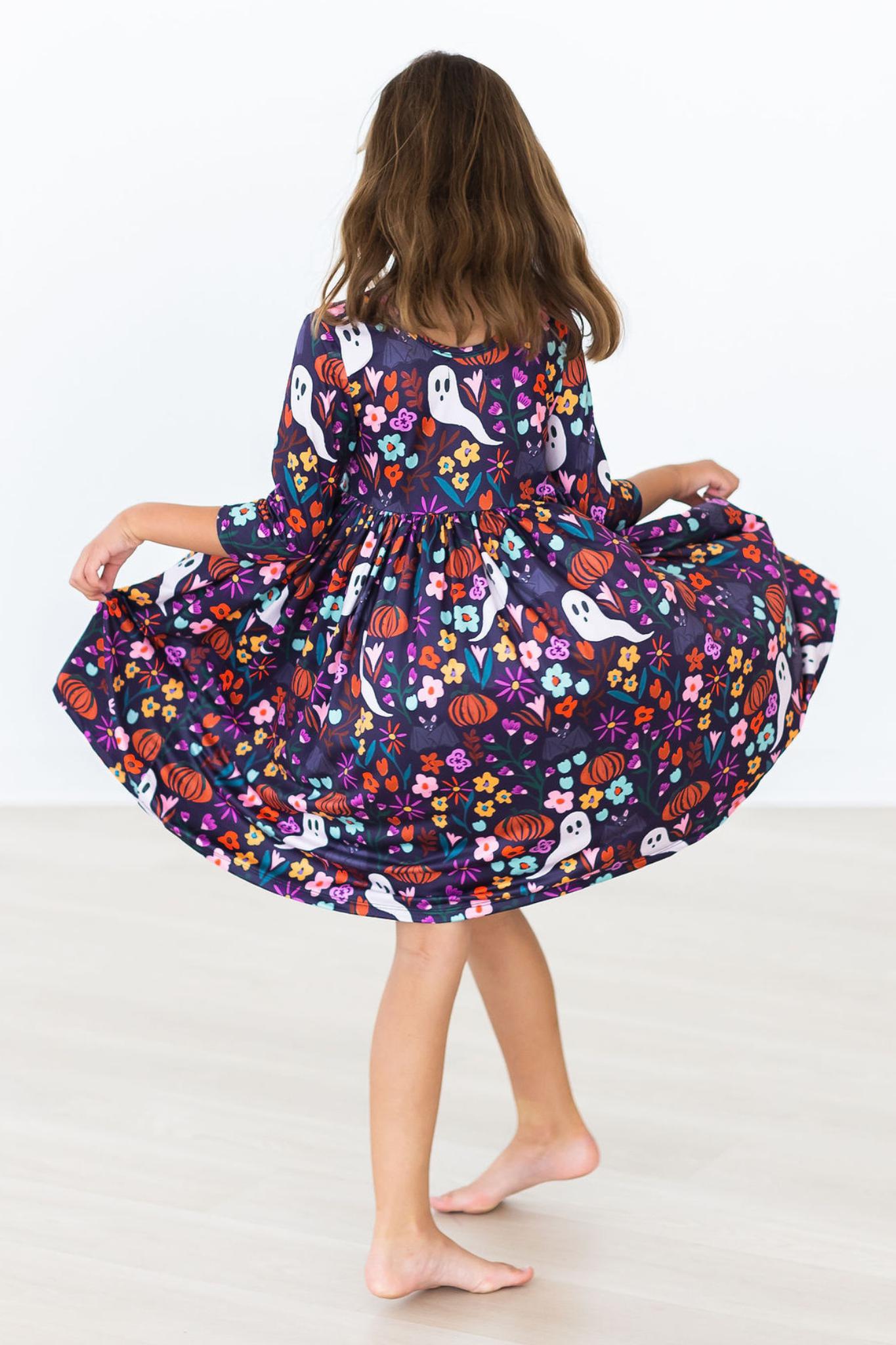 Mila & Rose:  Fangtastic 3/4 Sleeve Pocket Twirl Dress