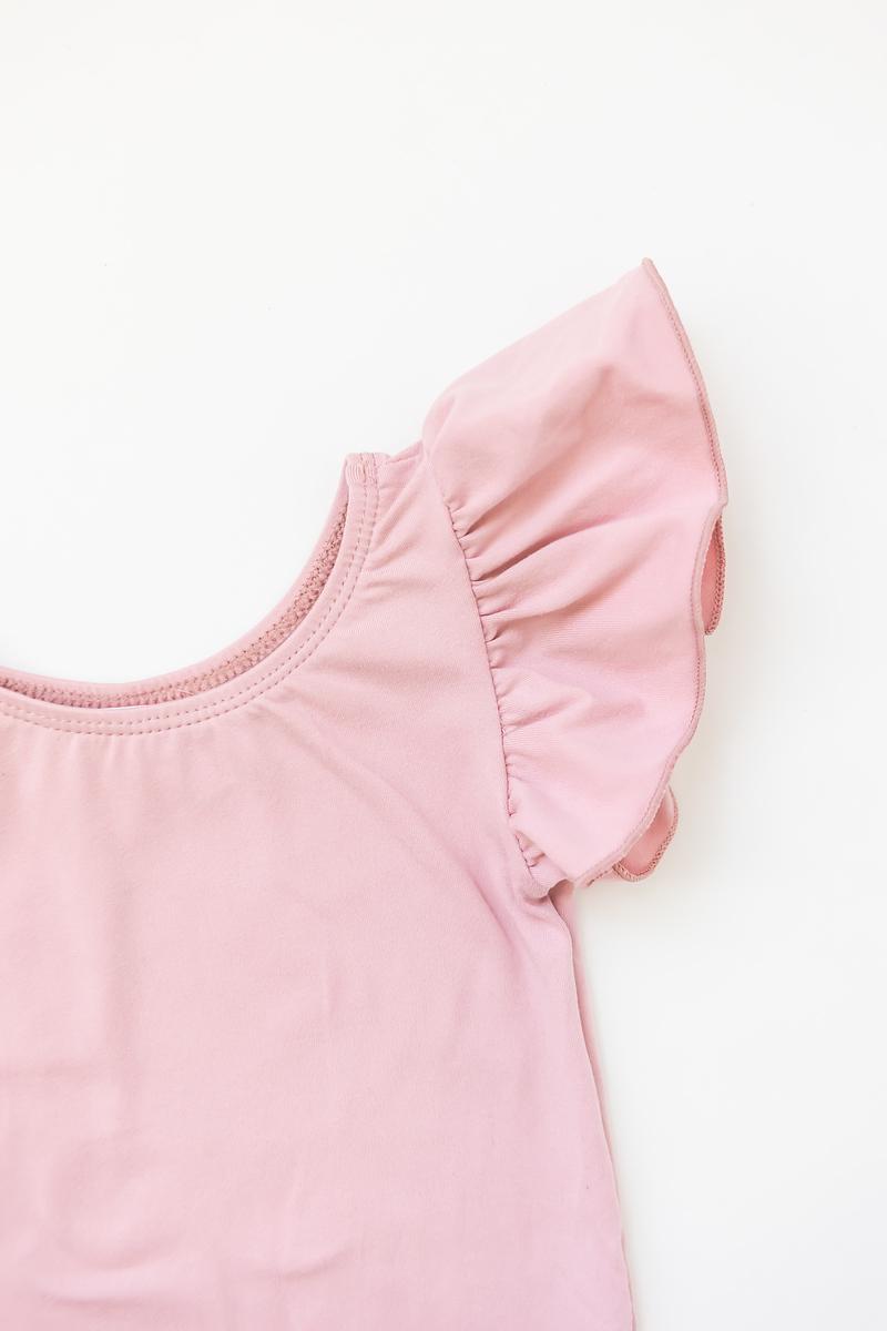 Mila & Rose:  Vintage Pink S/S Flutter Sleeve Leotard