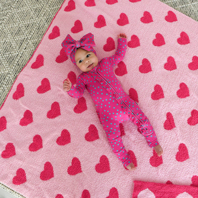 Gigi and Max - Pink Heart Plush Blanket