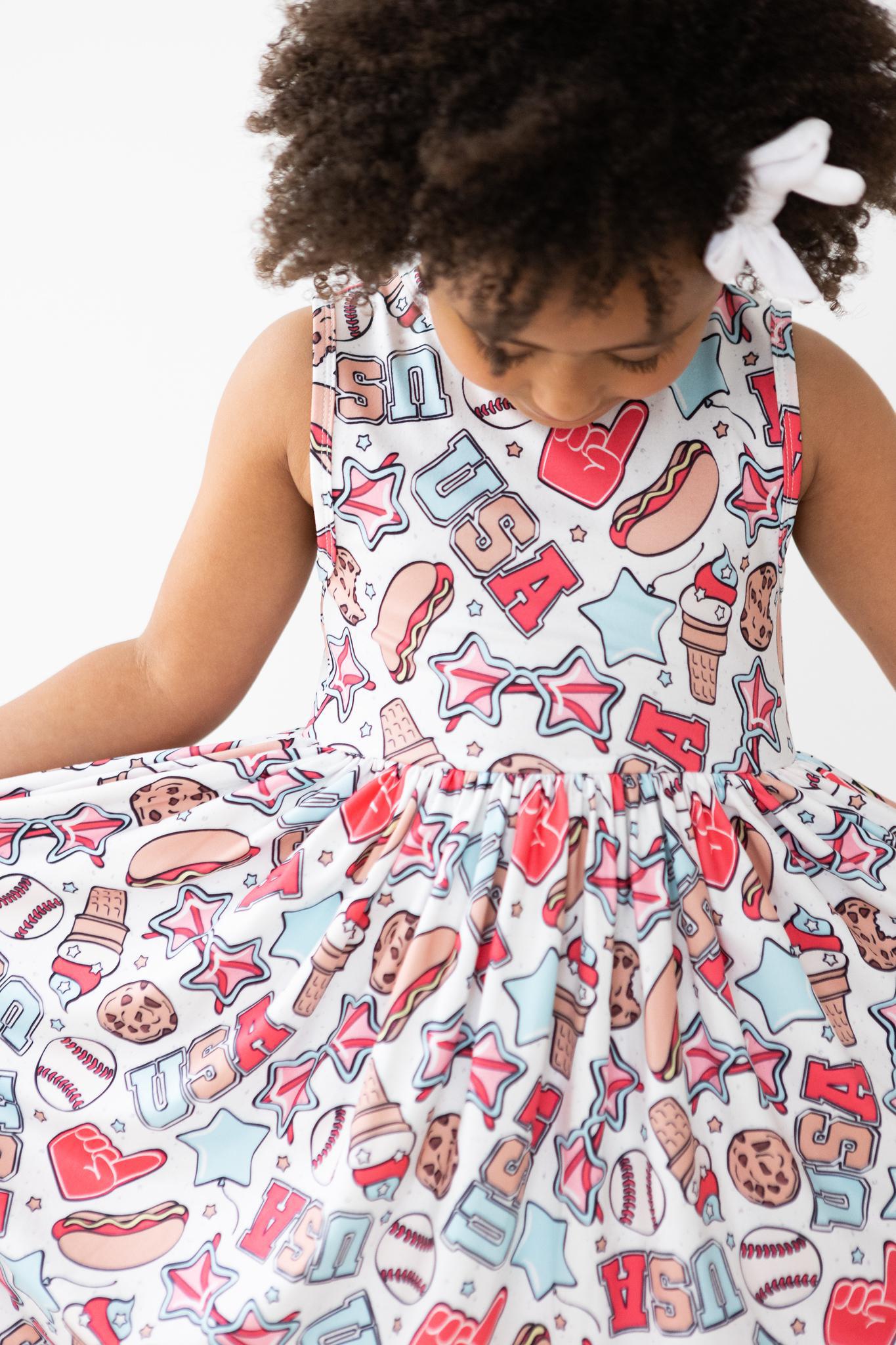 Mila & Rose:  Red, White & BBQ Tank Twirl Dress