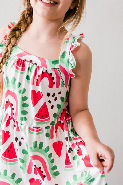 Mila & Rose:  SALE One in a Melon Ruffle Cross Back Dress