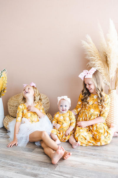 Mila & Rose:  Dandelions in Fall 3/4 Tutu Leotard