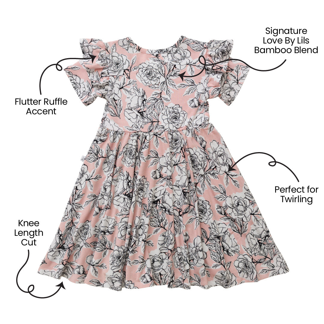 Laree + Co:  Allie Floral Bamboo Ruffle Spin Dress