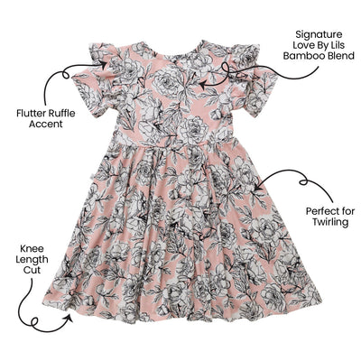 Laree + Co:  Allie Floral Bamboo Ruffle Spin Dress