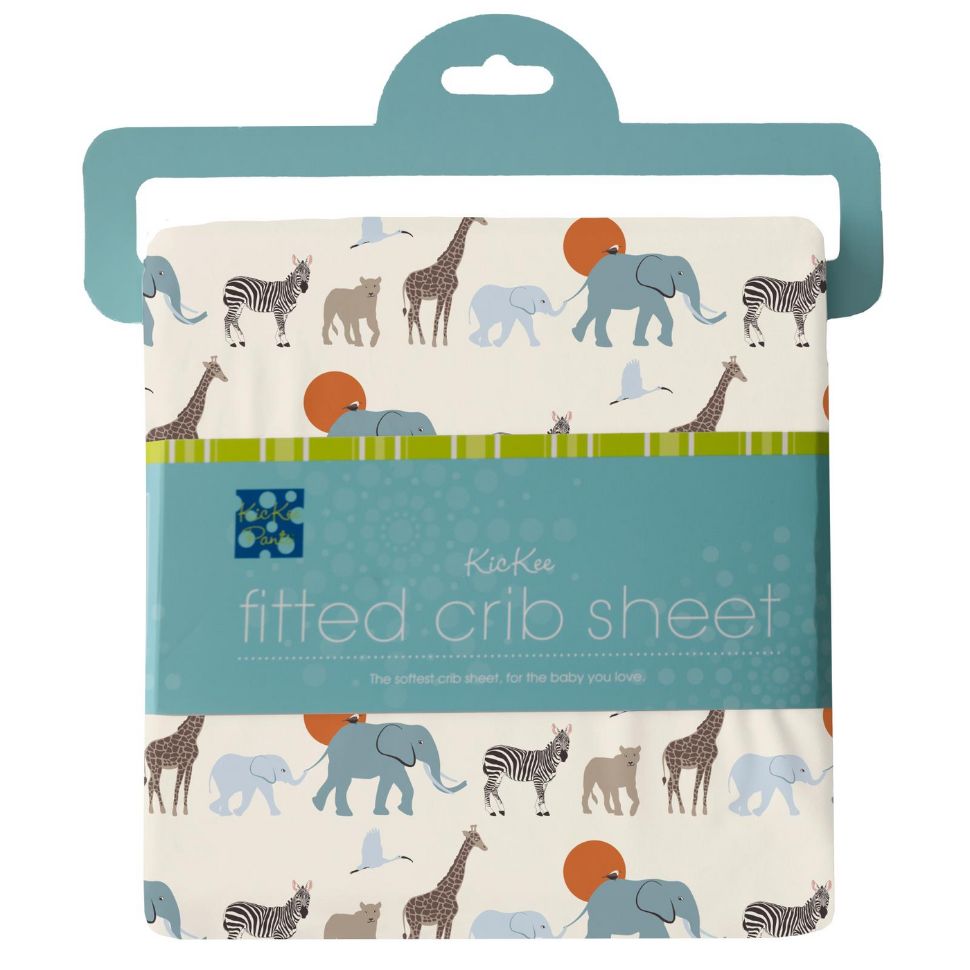 Kickee Pants Grow-with-Me Crib to Twin Fitted Sheet: Natural Just So Animals