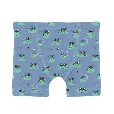 Kickee Pants Boxer Brief Set of 3: Dew Flying Pigs, Dream Blue & Dream Blue Bespeckled Frogs