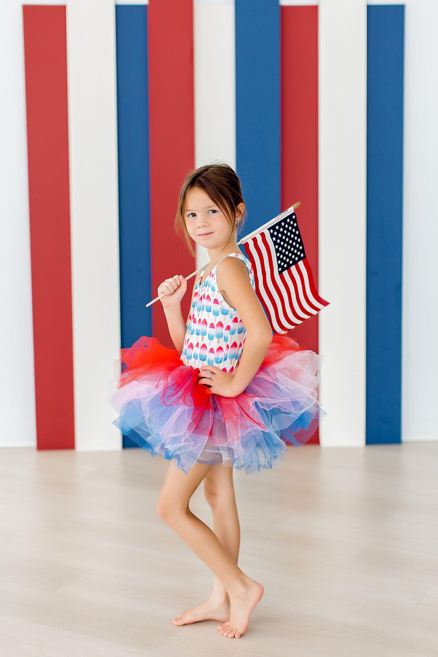 Mila & Rose:  Red, White & Cute Tank Tutu Leotard