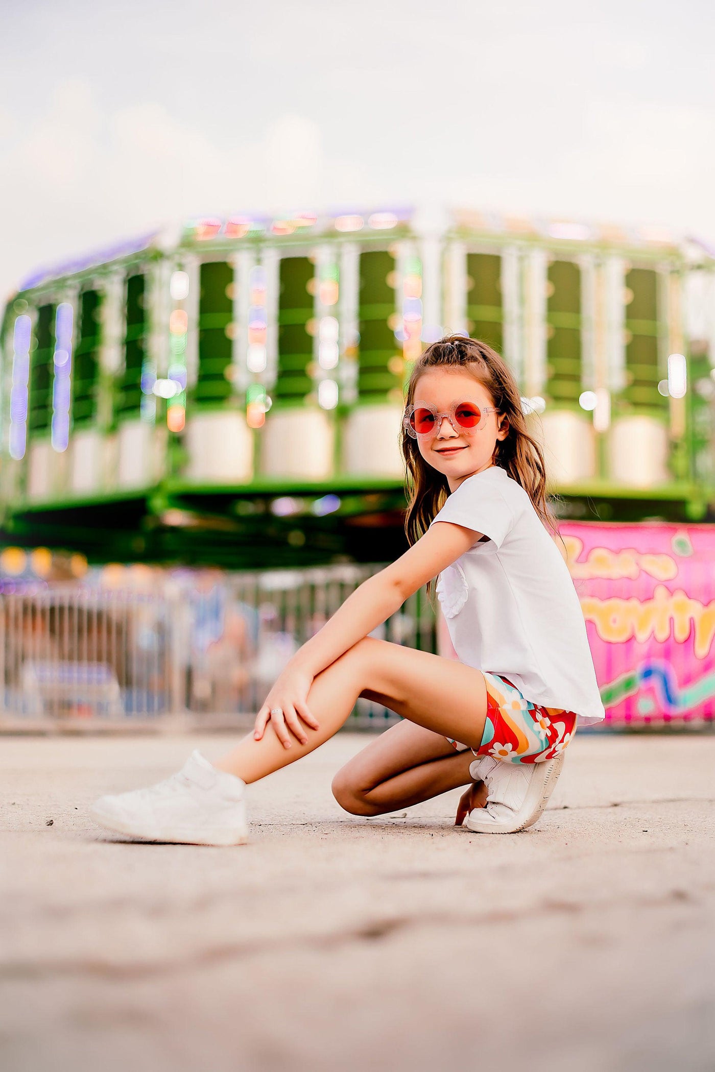 Mila & Rose:  White Ruffle Pocket Tee