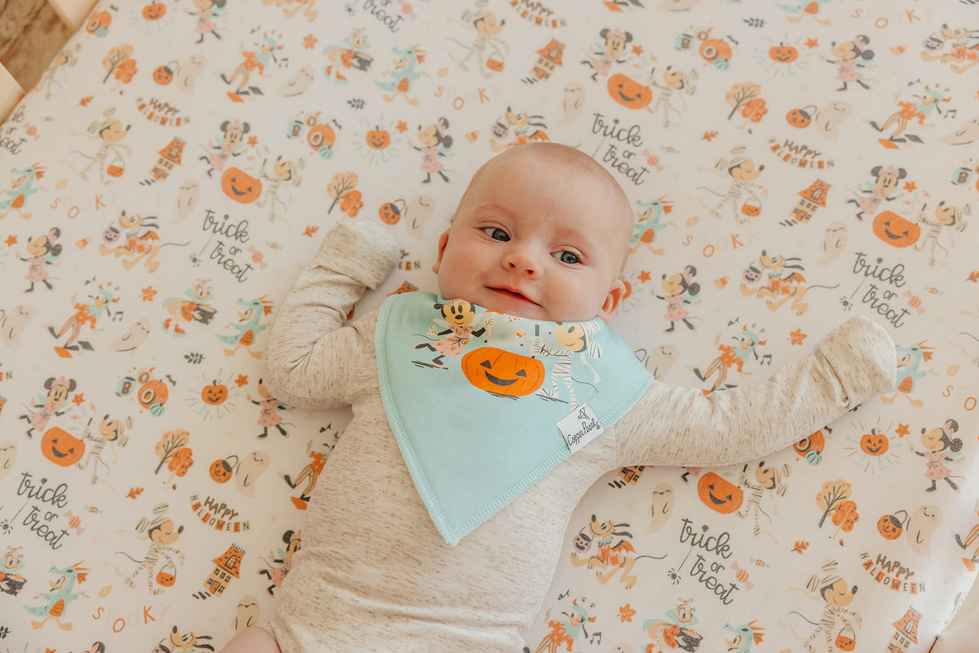 Copper Pearl Bandana Bib Set: Mickey Mouse's Boo Bash