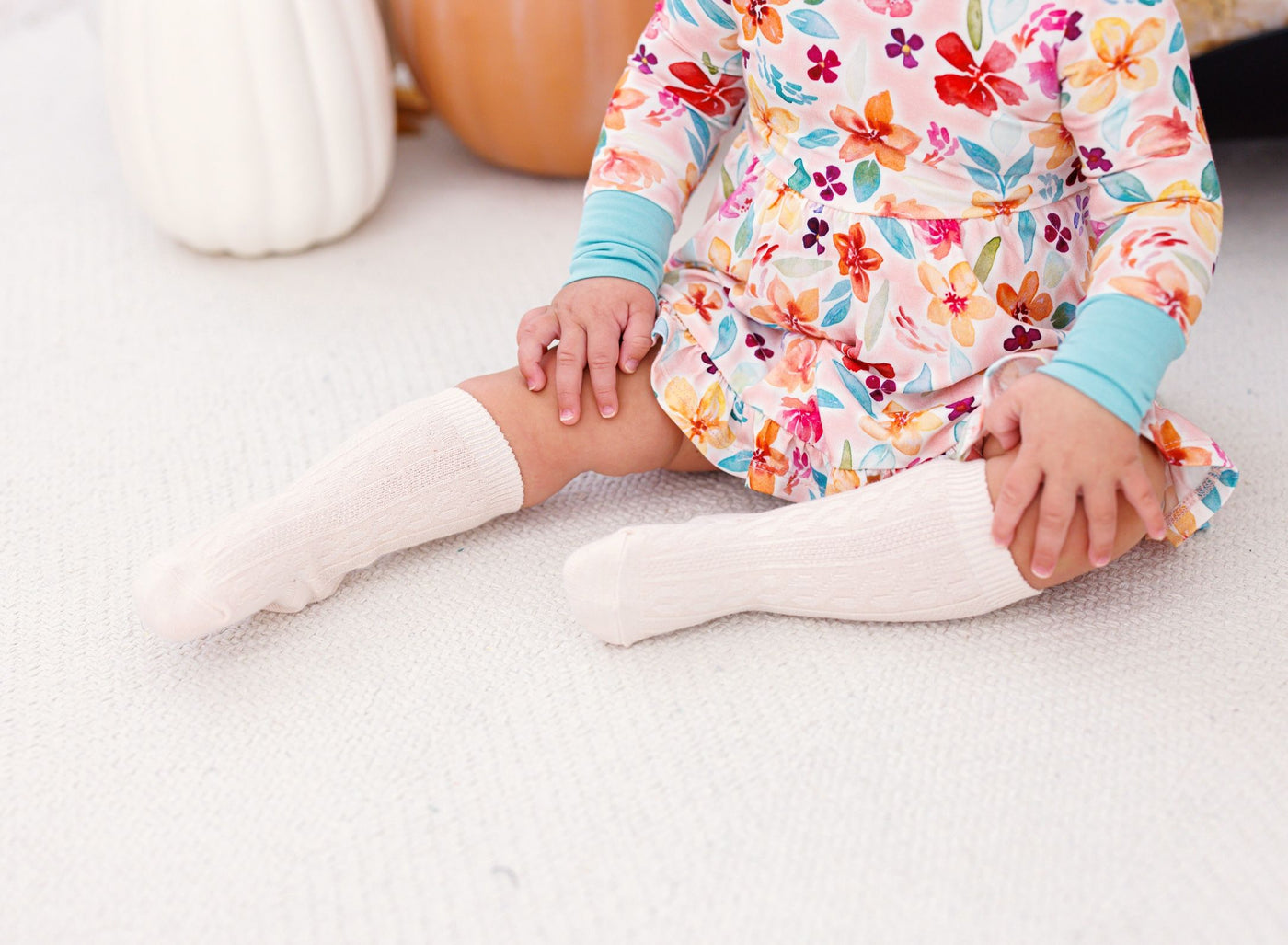 Birdie Bean Knee High Socks Set: Moss and Latte