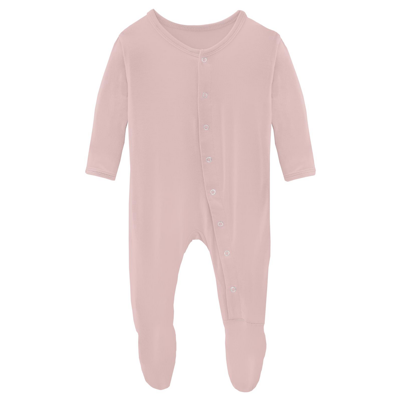 Kickee Pants Footie With Snaps: Solid Baby Rose