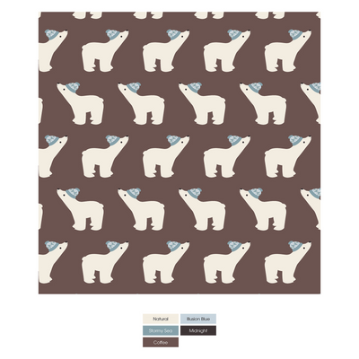 Kickee Pants Footie with 2 Way Zipper: Coffee Polar Bears