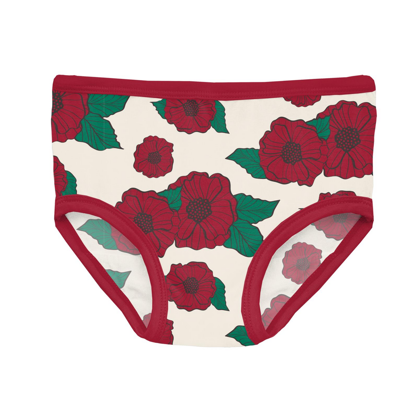 Kickee Pants Girl's Underwear: Holiday Poppies